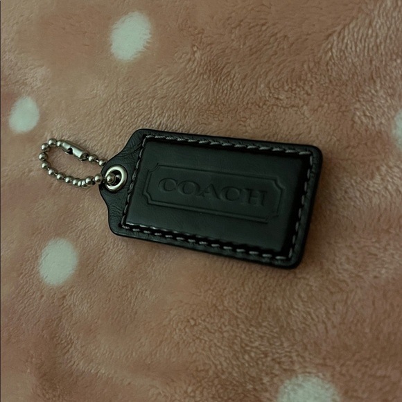 Coach Patented Large Black Leather Hang Bag Tag - Picture 3 of 5